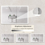 LED Medicine Cabinet With Defogger and Digital Display - Pearl Silver