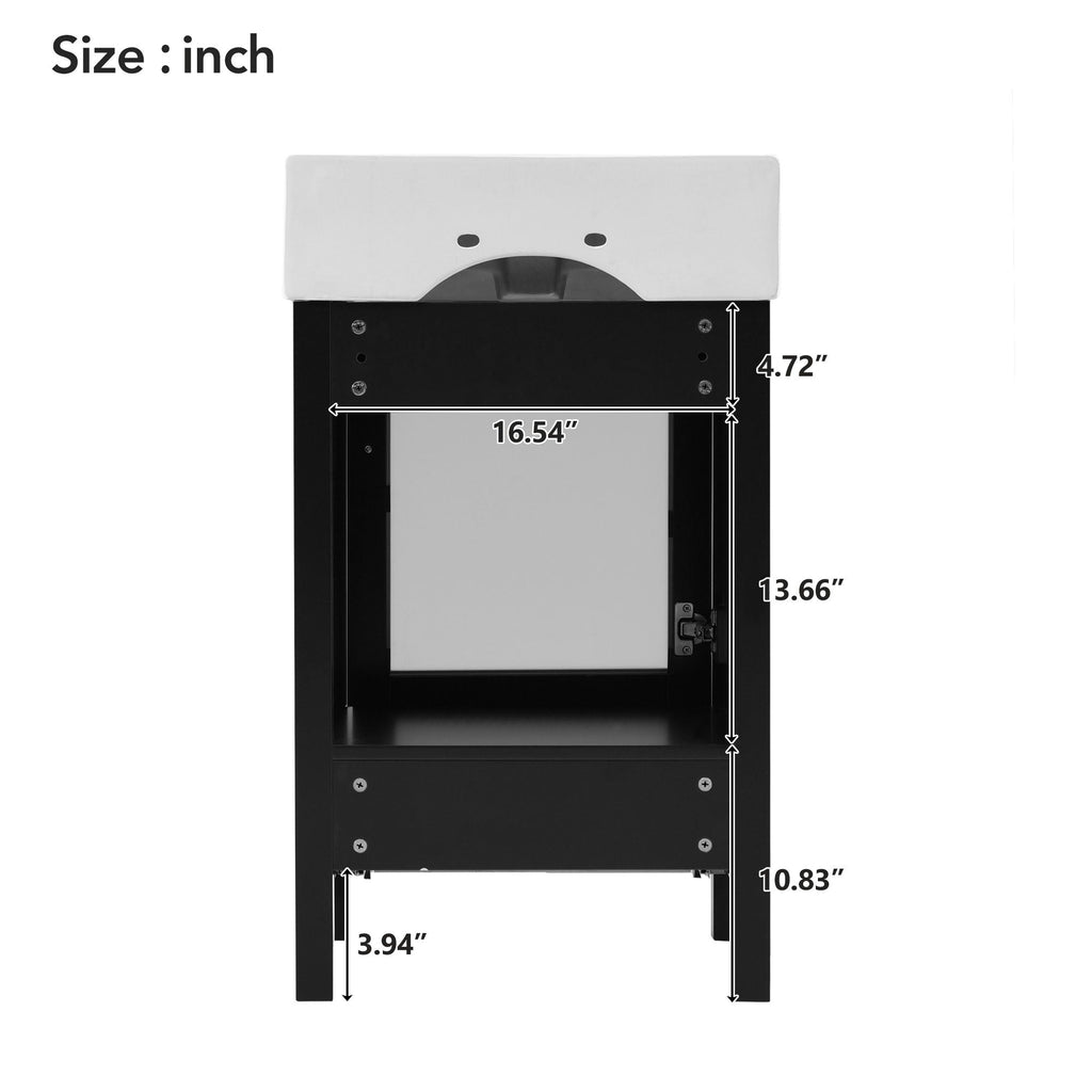 Bathroom Vanity with Ceramic Sink and Ample Storage - Blue, Green, or Black