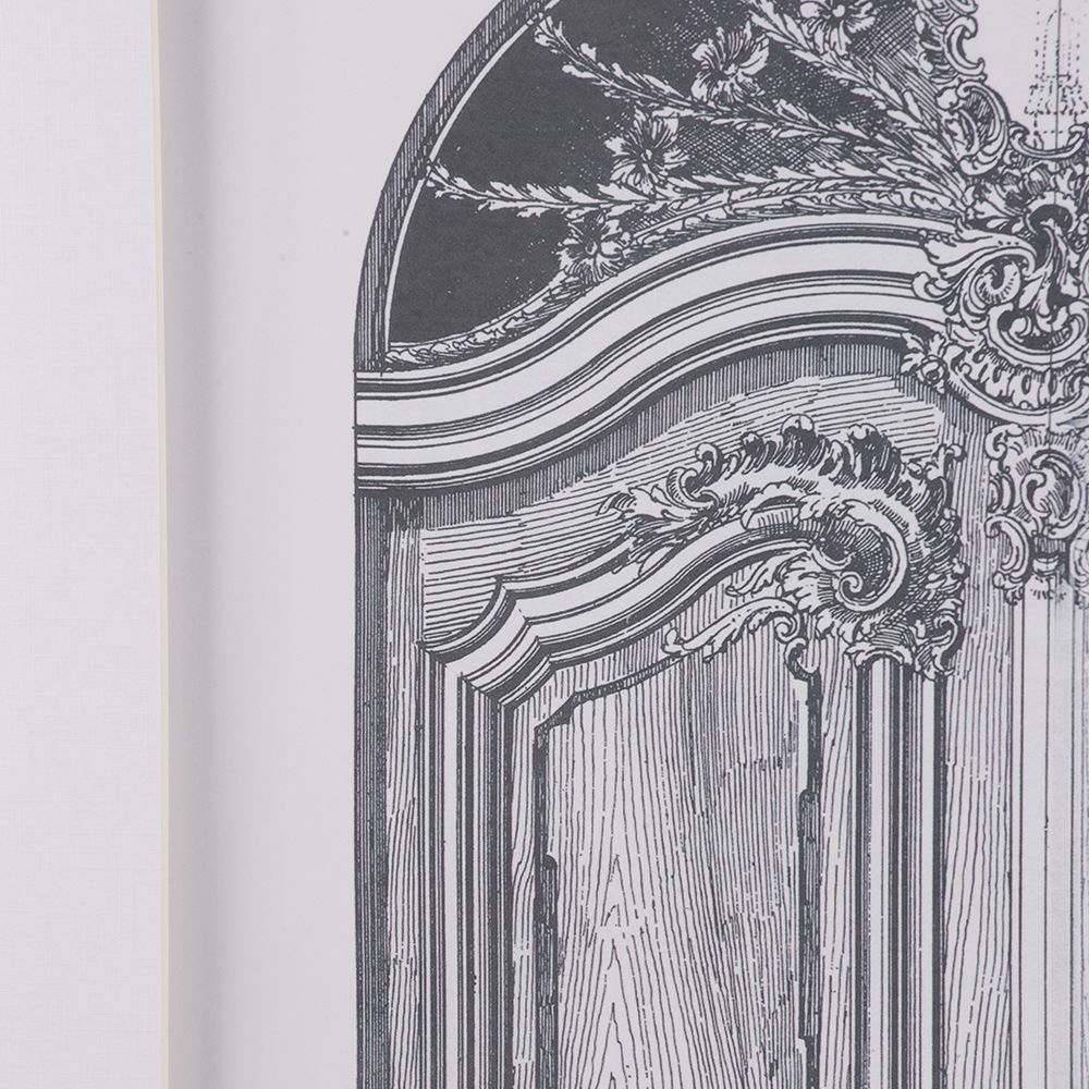 Architectural Wall Art Set with Pencil Design - Silver