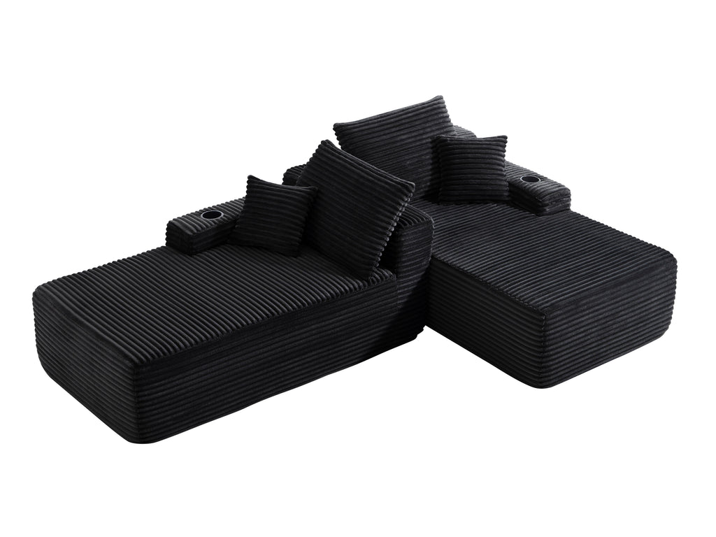 69" Cloud Sectional Couch with Double Chaise - Fabric