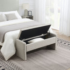 Modern Upholstered Large Bed End Bench with Hidden Storage - Multiple Colors