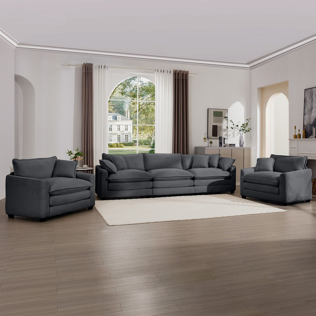 Oversized Deep-Seat Fabric Sofa & Chair Sets