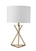 26.25" Tall Ester Mid-Century Metal Table Lamp with Hourglass Design - Gold