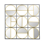 Metal Beaded Accent Mirror with Eclectic Contemporary Design - Gray