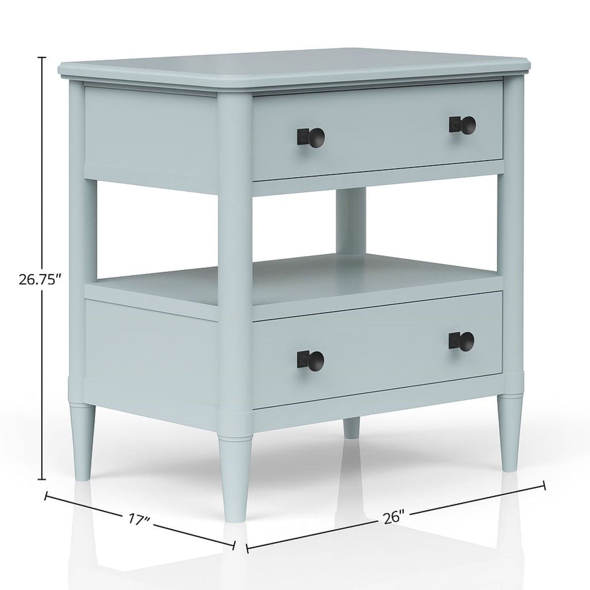 Open Nightstand With 2 Drawers