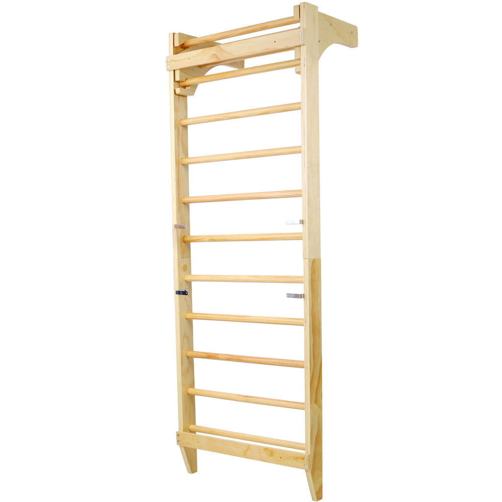 Natural Swedish Ladder Stall Bars Set for Physical Therapy & Gymnastics with High Weight Capacity