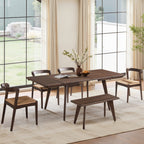 Capri 47-78.5" Solid Red Oak Dining Table with Extending Leaves - Dark Brown or Brown