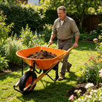 Steel Tray Wheel Barrow with Durable ABS+Steel Construction - Garden