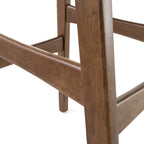 Mid Century Modern Bar Stool Set with Upholstered Seating - Beige or Dark Gray