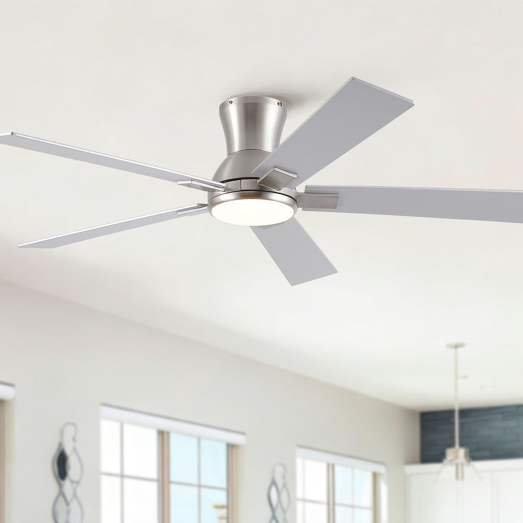Reversible Quiet Motor Ceiling Fan Light with ABS Blades - Black