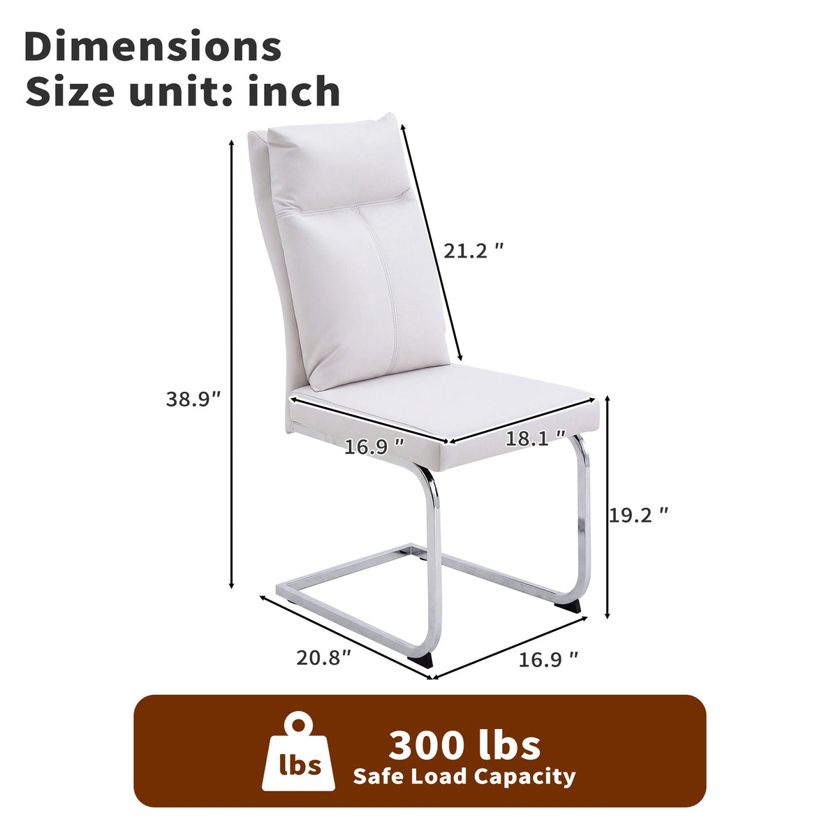 Modern Dining Chair Set with Soft Cushion Backrest - Black or White