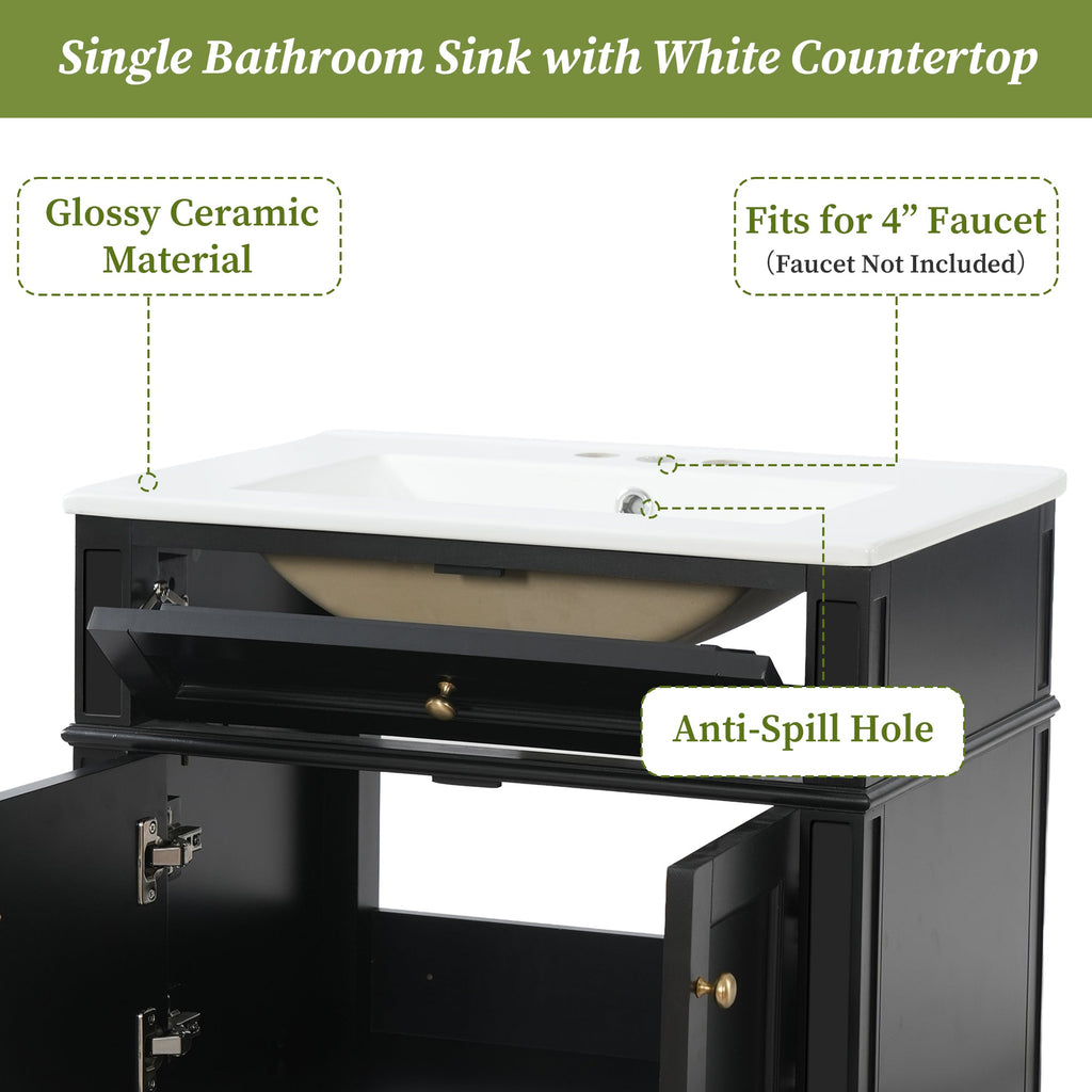 24" Wall Mounted Modern Bathroom Vanity