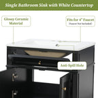 24" Wall Mounted Modern Bathroom Vanity