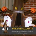 5FT Inflatable Halloween Ghost Tree with LED Lights - Brown