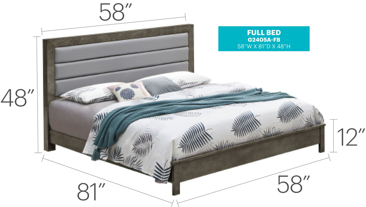 Transitional Modern Panel Bed with Wood Construction - Multiple Colors