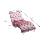 Velvet Button Tufted Chaise Lounge with Pillow - Multiple Colors