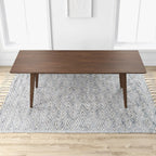 Modern Rectangular Dining Table with Solid Wood Construction - Dark Brown or White