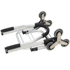 Foldable Shopping Stair Trolley with Triangular Wheels and Removable Waterproof Bag - Black