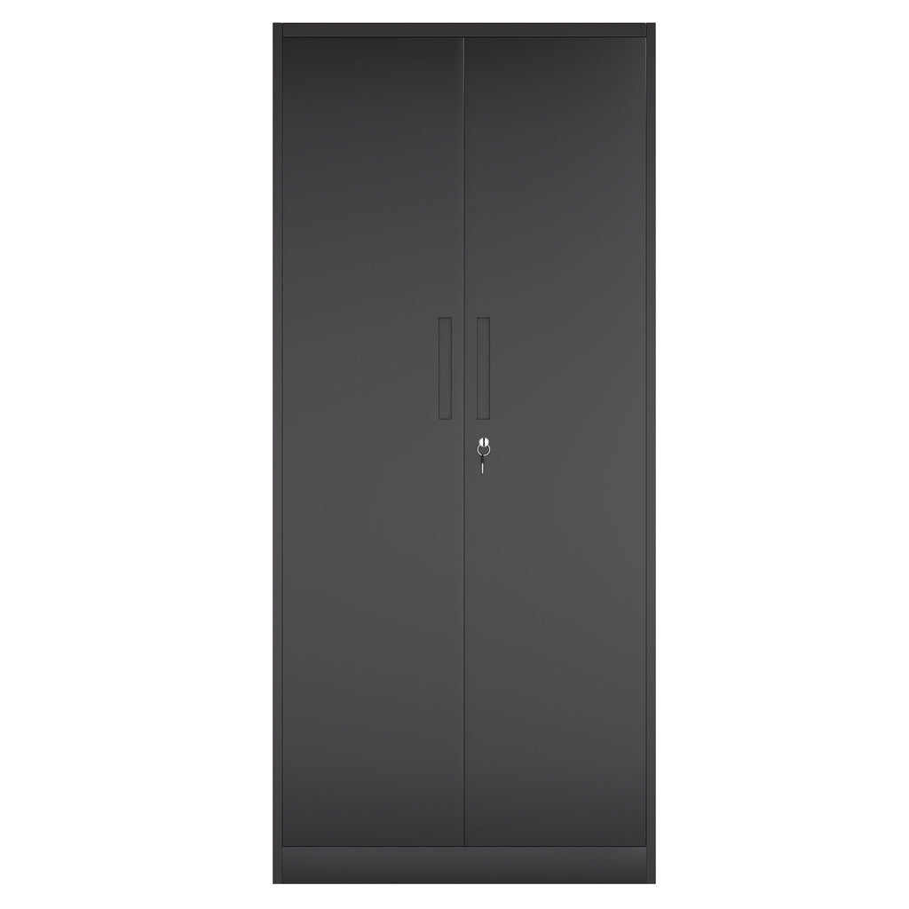 Steel Garage Storage Cabinet with Adjustable Shelves and Lock – Black or White