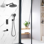 10" Shower System Set with Control Valve – Solid Brass – Gold or Black