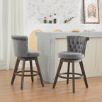 26" Counter Height Bar Stools with 360° Swivel - Gray