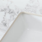 Elegant Sintered Stone Bathroom Vanity Top with Rectangular Undermount Ceramic Sink - White
