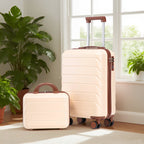Beige 2-Piece Spinner Luggage Set with Hard Shell - Beige