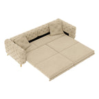 3-In-1 Convertible Sleeper Sofa Set with Deep Seat & Movable Ottoman - White, Beige, Gray