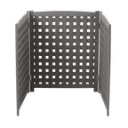 3 Panel Outdoor Air Conditioner Fence Screen with Solid Wood - Light Brown or Dark Gray
