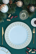 Elegant Plastic Charger Plate Set of 8 - 14" Round - Blue or Light Blue