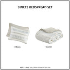 Printed Microfiber Seersucker Quilt Set with Reversible Design - Taupe/Blue
