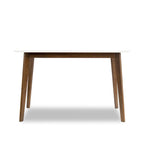 Mid-Century Modern Solid Wood Dining Table with Beveled Edges - Dark Brown or White