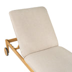 Riviera Outdoor Chaise Lounge with Wheels, Acacia Wood Frame - Natural (Set of 2)