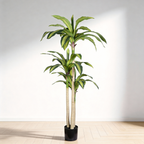 5' Artificial Dracaena Tree with Realistic Green Leaves - Green
