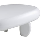 High Gloss End Table with Durable Synthetic Wood - White