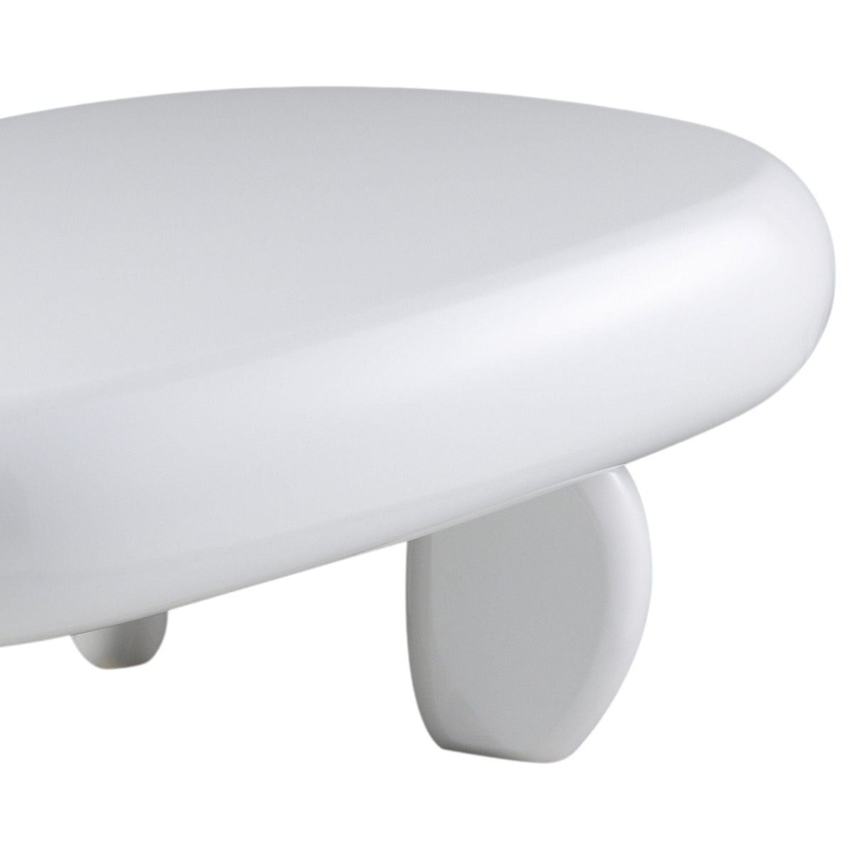 High Gloss End Table with Durable Synthetic Wood - White