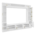 Wall Unit Entertainment Center with Glass Doors - White or Black