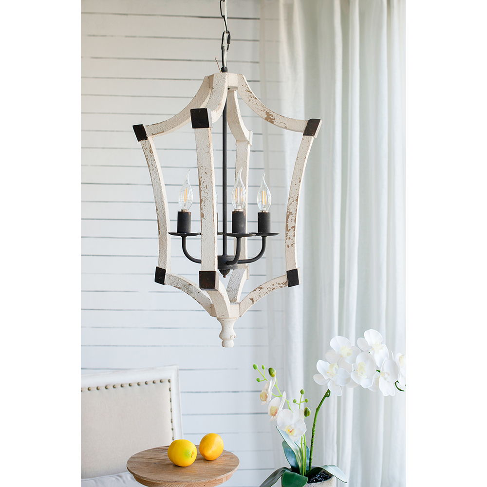 4 Light Chandelier - Cream
