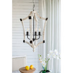 4 Light Chandelier - Cream
