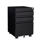Contemporary 3 Drawer Mobile Filing Cabinet With Lock