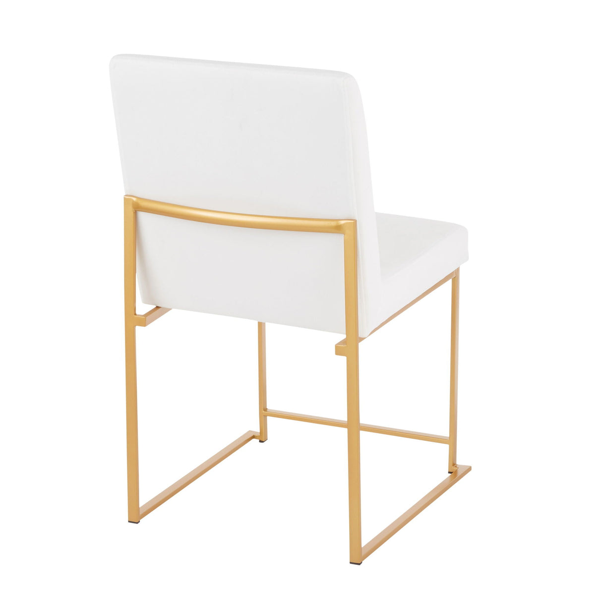 Contemporary High Back Dining Chair Set with Upholstered Seat - Multiple Colors