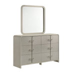 Beige Rectangular Mirror with Rounded Corners - Modern Minimalist
