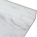 Elegant Sintered Stone Bathroom Vanity Top with Rectangular Undermount Ceramic Sink - White