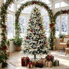Pre-lit Flocked Christmas Tree