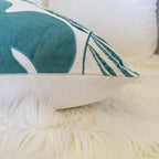 Autumn Vibes Leaf Accent Pillow with Soft Texture - Green, Dark Gray, Light Blue, Yellow, Orange
