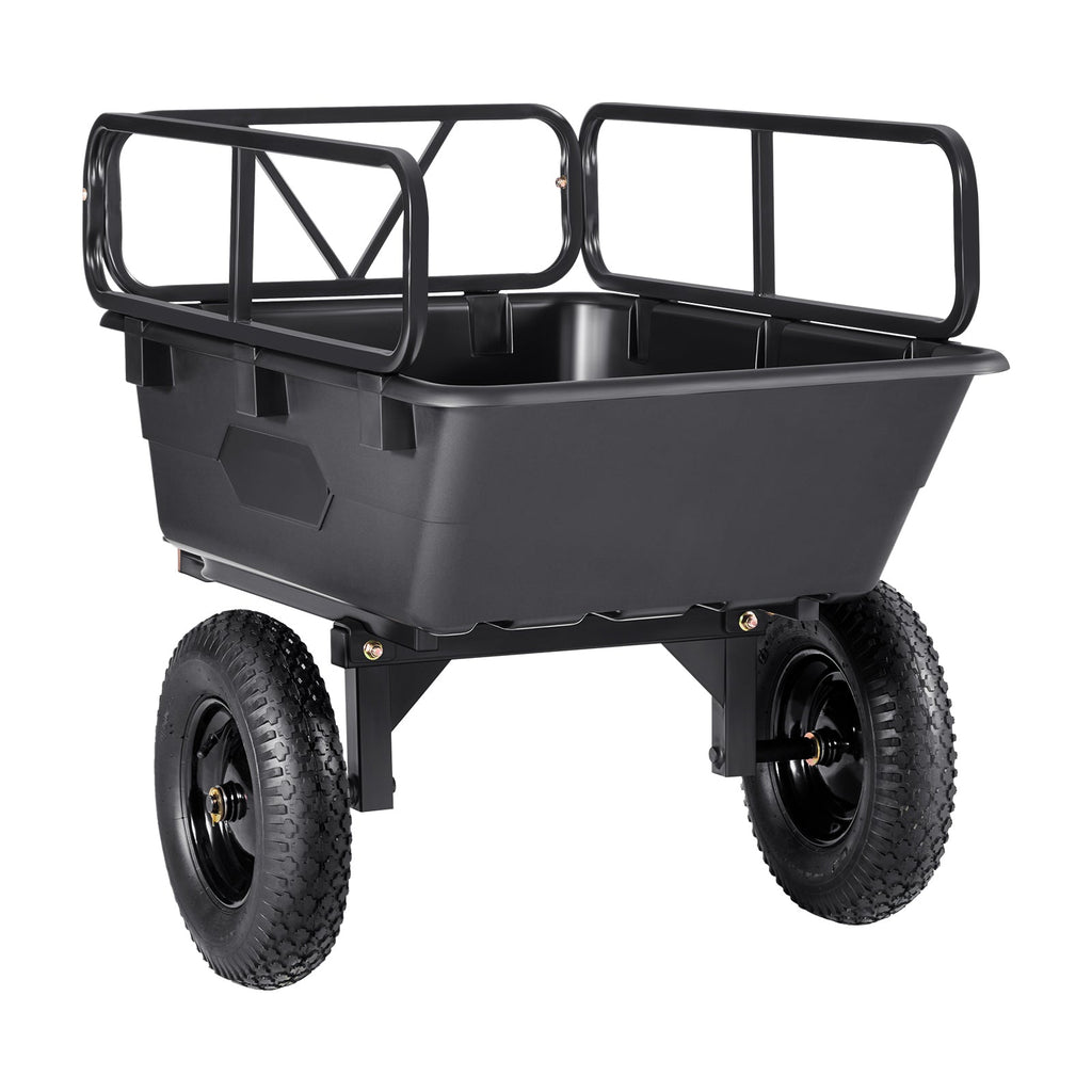 500 lbs Capacity Dump Trailer with Plastic Hopper - Black