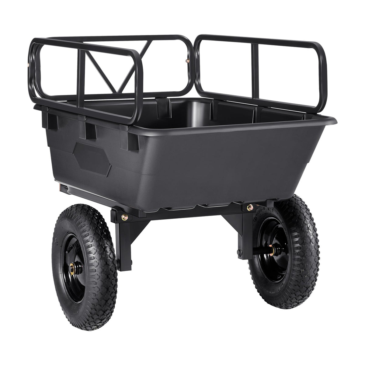 500 lbs Capacity Dump Trailer with Plastic Hopper - Black