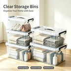 90 QT Plastic Storage Bins with Lids - 4 Pack, Heavy-Duty