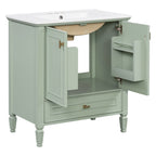 Freestanding Vanity with Drawer & Soft Close Doors - Green or White
