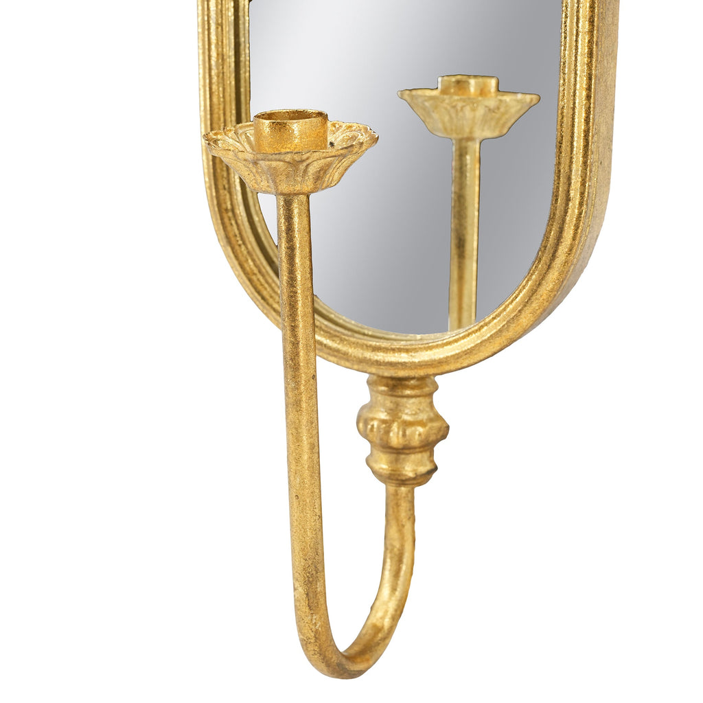 Set of 2 Wall Mirrors with Glass and Metal Frame